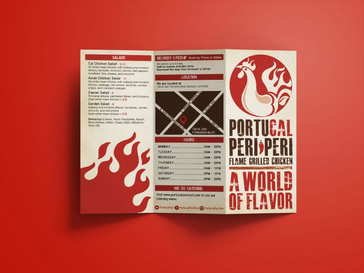 PortuCal Tri-Fold Restaurant Menu Design