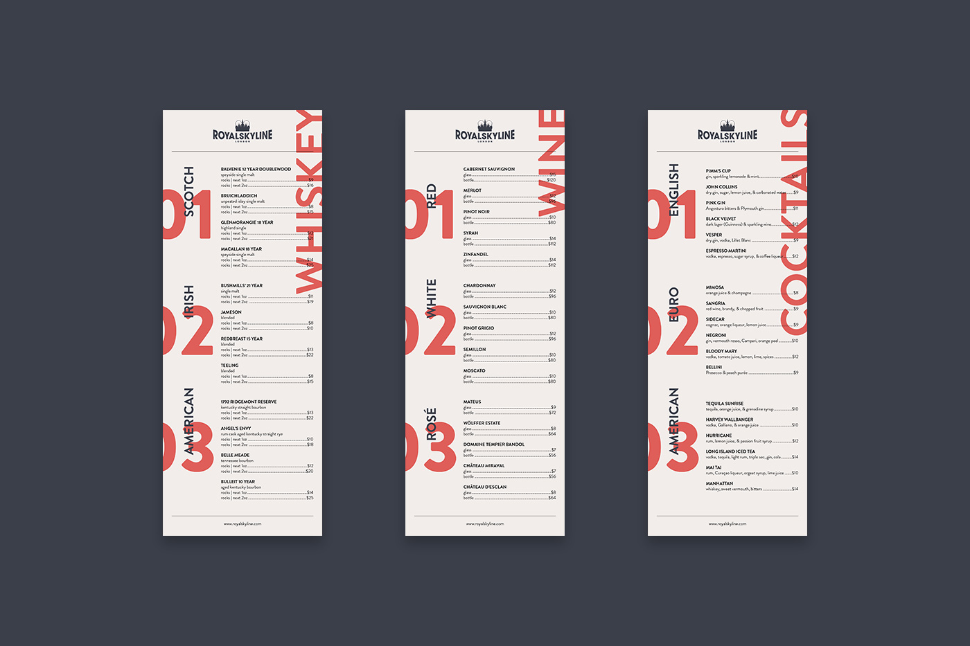 Rooftop Bar Drink Menu Design